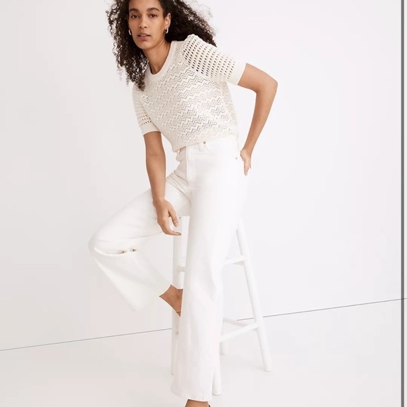 New Madewell- The Petite Perfect Vintage Wide-Leg Crop Jean in Tile White - Picture 1 of 5